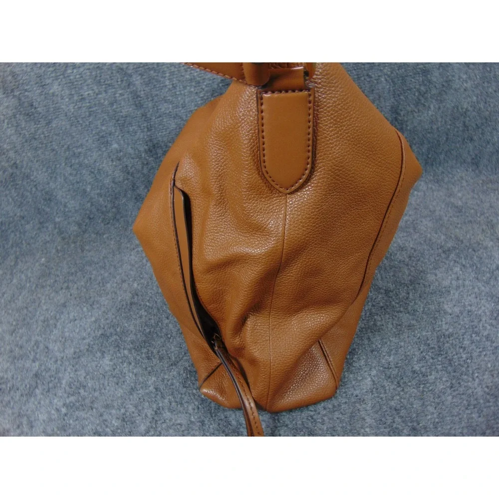 Michael Kors Bedford Purse‎ Brown Pebbled Leather Shoulder Bag Zip Top